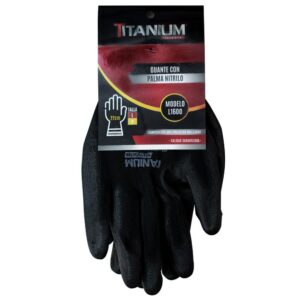 GUANTE NITRILO SEGURIDAD TITANIUM NEGRO TALLA L-9 (FSI09)