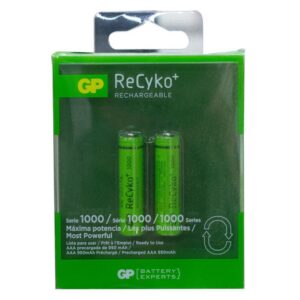 PILA RECARGABLE X 2 GP 1.2V AAA 1000 MAH RECIKO (GP100AAAHC-C2K)