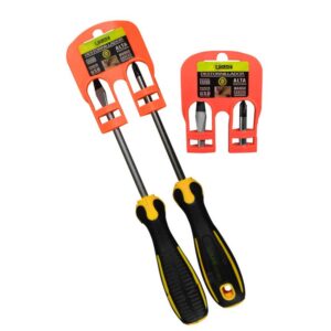 DESTORNILLADOR UDUKE X 2 MANGO CAUCHO 1/4X4 C/V (-)(+) (HT80208)