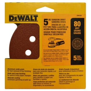 DISCO VELCRO DEWALT X5 - 5 ROJO GRANO 80 (DW4301)