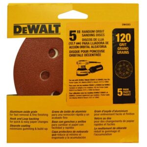 DISCO VELCRO DEWALT X5 - 5 ROJO GRANO 120 (DW4303)