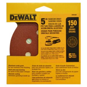 DISCO VELCRO DEWALT X5 - 5'' ROJO GRANO 150 (DW4304)