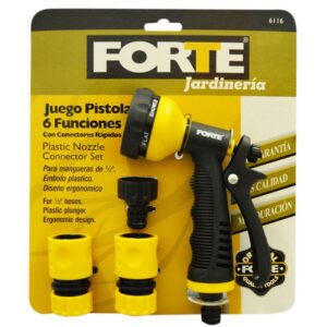 PISTOLA MANGUERA 6 CHORROS FORTE CON CONECTORES RAPIDOS (6116)