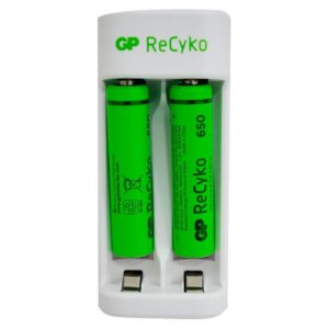 CARGADOR PILA GP USB CON 2 PILAS E211(2 PILAS AAA 650MAH)(GPPBE211US65-C2)