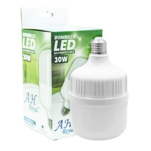 BOMBILLO LED 30W LUZ DIA E27 MULTIVOLTAGE (6500K) (T100) (HT80402X) (GARANTIA 2 ANOS)