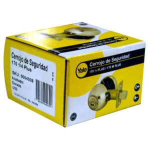 CHAPA CERROJO SEGURIDAD YALE 170 1/4 LLAVE PUNTO DORADA (4039)