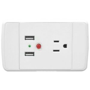 LINEA FUTURA BLANCA INCRUSTAR TOMA + CONECTOR USB DOBLE DUKE ENERGY (V16-032)