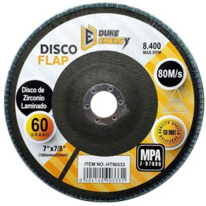 DISCO FLAP DUKE ENERGY 7 GRANO 60 ZIRCONIO (180MM X 22MM) (HT90333)