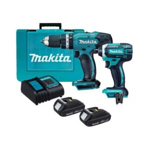COMBO MAKITA (DLX2142SY) TALADRO INALAMBRICO 1/2" 18V (DHP453) + ATORNILLADOR INALAMBRICO 18V (DTD152) CAJA PLASTICA + 2 BATERIAS + CARGADOR