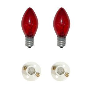 BOMBILLO CANDELABRO SENCILLO ROJO + SOKET CANDELABRO PASTA PQT X 2 UDUKE