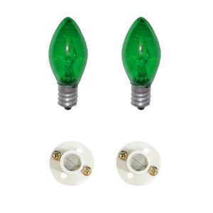 BOMBILLO CANDELABRO SENCILLO VERDE + SOKET CANDELABRO PASTA PQT X 2 UDUKE