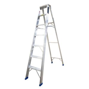 ESCALERA DE ALUMINIO 6 PELDANO 7 PASOS T-1 INDUSTRIAL CAP 180 KILOS CON PLATAFORMA (HT1316N)
