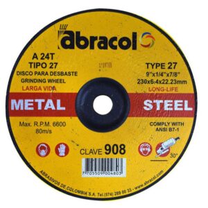 DISCO ABRACOL P/M 9 X 1/4 X 7/8 (DT27 230X6,4X22,23MM) (CLAVE 908) (ABD7A0024096)