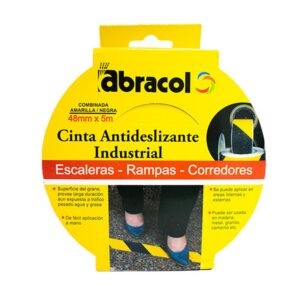 CINTA ANTIDESLIZANTE ABRACOL GRADA 2" X 5 MTS NEGRA-AMARILLA (SCCIANTYN48)