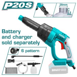 HIDROLAVADORA INALAMBRICA 20V PORTATIL BATERIA Y CARGADOR NO INCLUIDO TOTAL (TPWLI2008)