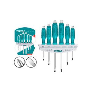 JUEGO DESTORNILLADORES X 6 PCS DE GOLPE CROMO VANADIUM TOTAL (THGSS35061)