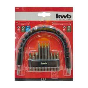 PUNTAS TALADRO JUEGO X 10 PZS + EJE FLEXIBLE KWB (49113990)