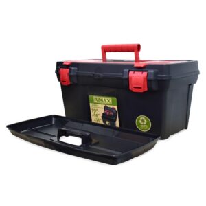 CAJA HERRAMIENTA KIT X 3 PLASTICA NEGRO - ROJO (19"-16"-11") RIMAX (12211)