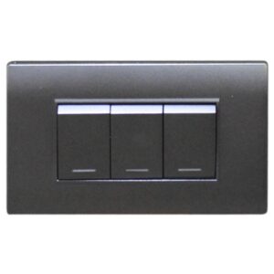LINEA BK PLUS GRIS INCRUSTAR SWICHE TRIPLE CONMUTABLE 110-220 (118K-03-3W-FMGRY) (HT20706)