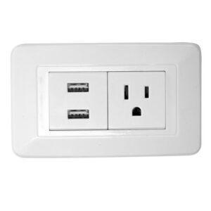 LINEA BK BLANCA INCRUSTAR TOMA SENCILLO + 2 USB (118K-36) (HT20770)