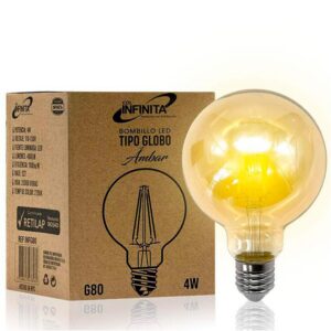 BOMBILLO LED VINTAGE T-GLOBO AMBAR 4W (80MM) (INFG80)
