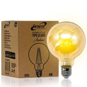 BOMBILLO LED VINTAGE T-GLOBO AMBAR 4W (95MM) (INFG95)
