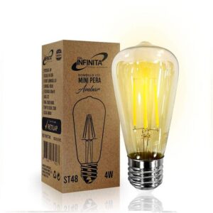 BOMBILLO LED VINTAGE T-PERA AMBAR 4W (48MM) (INFST48)