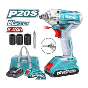 PISTOLA IMPACTO INALAMBRICA 1/2 20V INCLUYE 2 BATERIAS 1 CARGADOR COPAS DE 171921 Y PUNTA DESTORNILLADOR TOTAL(UTIWLI20208)