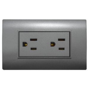 LINEA BK PLUS GRIS INCRUSTAR TOMA DOBLE 110-220 (118K-06-FMGRY) (HT20708)