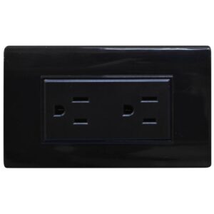 LINEA BK PLUS NEGRA INCRUSTAR TOMA DOBLE 110-220 (118K-06-BLK) (HT20722)