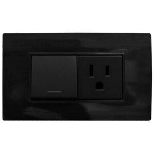 LINEA BK PLUS NEGRA INCRUSTAR TOMA SWICHE 110-220 (118K-07-3W-BLK) (HT20724)