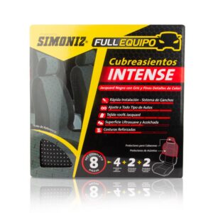 CUBREASIENTOS INTENSE FORRO JACQUARD GRIS OSCURO TKC X 8 PCS (105992)