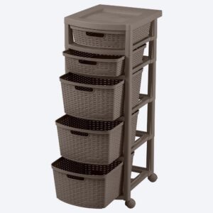 CAJONERO RATTAN 5 GAVETAS MOCCA RIMAX