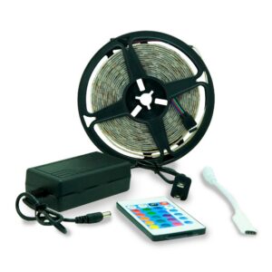 LUCES CINTA LED RGB CON CONTROL 12V 5MTS 60L/M (ZFR57) ( NO INCLUYE FUENTE)