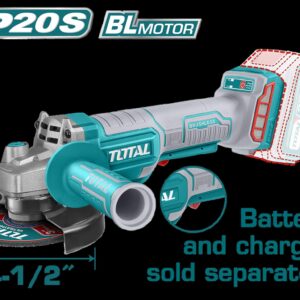 PULIDORA INALAMBRICA 4 1/2 SUPER SELECT 20V BATERIA Y CARGADOR NO INCLUIDO TOTAL (UTAGLI211156)