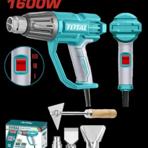 PISTOLA CALOR 1600W INCLUYE 3 BOQUILLAS Y 1 RASCADOR INDUSTRIAL TOTAL (UTB16078)