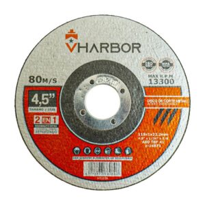 DISCO 4 1/2" CORTE METAL ACERO INOX VHARBOR(115X1X22.2MM) (HT2228)