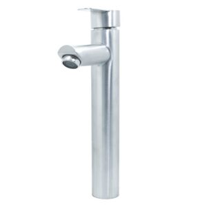 LLAVE LAVAMANOS MONOCONTROL ACERO INOXIDABLE REDONDA SATINADA ALTA 30 CM UDUKE (HT2037)