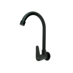 LLAVE LAVAPLASTOS CUELLO GANSO PARED ALETA ACERO INOXIDABLE NEGRA UDUKE (HT2045)