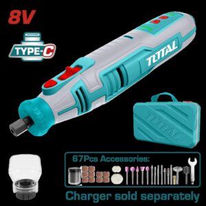 MOTO TOOL INALAMBRICO 8V INCLUYE 67 ACCESORIOS TOTAL (TMGLI0801)