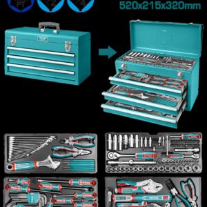 CAJA HERRAMIENTA METALICA INCLUYE 132 PZS INDUSTRIAL SUPER TOTAL (THPTCS71321)