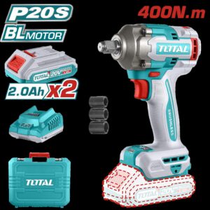 PISTOLA IMPACTO INALAMBRICA 1/2 20V 400 NM INCLUYE 2 BATERIAS 1 CARGADOR Y 3 COPAS 17,19,21 MM INDUSTRIAL TOTAL (UTIWLI2040)