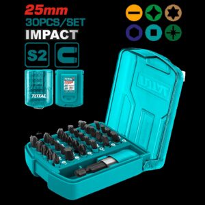 JUEGO DE PUNTAS DESTORNILLADOR IMANTADAS X 30 PCS INDUSTRIAL SUPER TOTAL (TACSD18306)