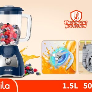 LICUADORA DE DOS VELOCIDADES 1.5L VASO PLASTICO 120V DECAKILA (KUJB043L)