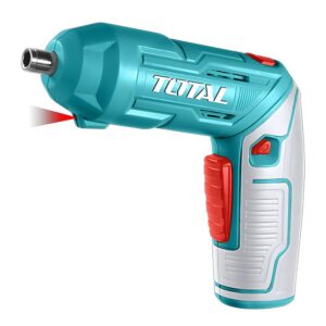 ATORNILLADOR INALAMBRICO 4V ESTUCHE PLASTICO + 20 PUNTAS TALADRO DE 25MM, 2 DE 50MM, 1 BROCA Y CONECTOR SUPER TOTAL (TSDLI04425)