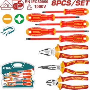 SET DE HERRAMIENTAS AISLADAS 1000V X 8 PZS INDUSTRIAL TOTAL (THKIST3082)