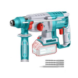 TALADRO ROTOMARTILLO 20V SDS PLUS 2.5 JULES INCLUYE 3 BROCAS Y 1 CINCEL CARGADOR Y BATERIA NO INCLUIDO SUPER TOTAL (TRHLI20228)