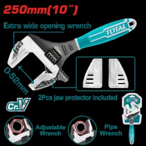 LLAVE AJUSTABLE 10" ENCAUCHETADA 2 EN 1 INDUSTRIAL SUPER TOTAL (THT10210G)