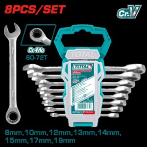 LLAVE MIXTA CON RACHE 8 - 19 MM JUEGO X 8 PZS SUPER SELECT TOTAL (THT102RK086)