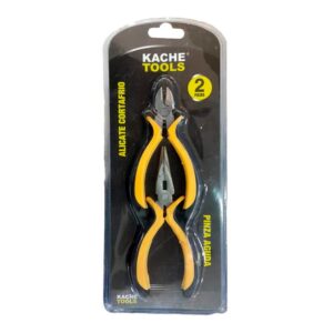 JUEGO DE ALICATES X 2 PZS PINZA + CORTAFRIO 4 1/2" KACHE TOOLS (7463)